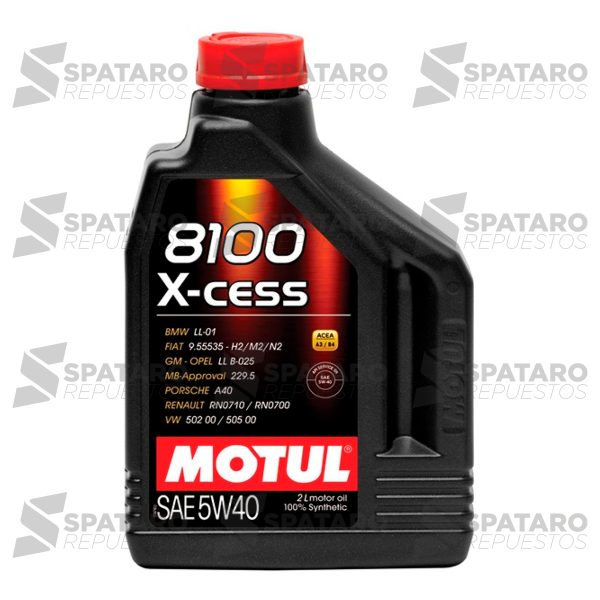 ACEITE DE MOTOR MOTUL 8100  **X-CESS 5W40** SINTETICO X 2 LTS - Imagen 1
