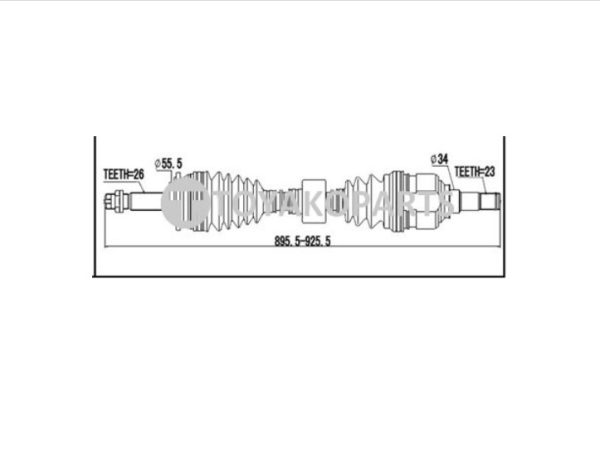 SEMIEJE DERECHO TOYOTA COROLLA 1993-2001 CAJA MANUAL TAIWAN - Imagen 3