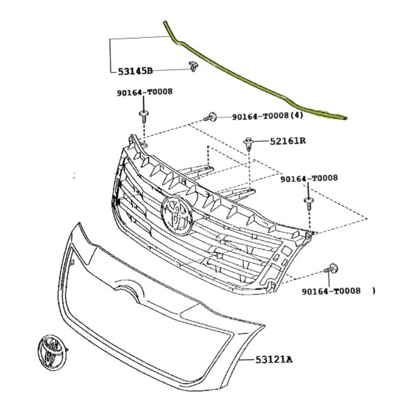 BURLETE DE PARRILLA TOYOTA HILUX-SW4 2012-2015 ORIGINAL - Imagen 4