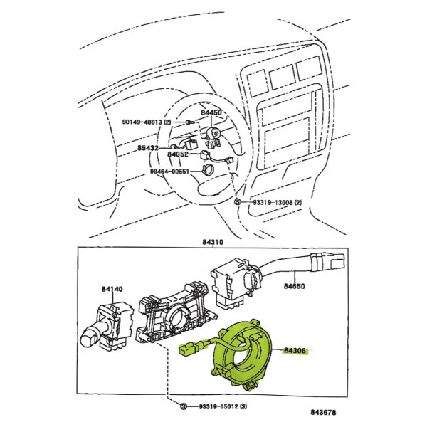 CABLE ESPIRAL HILUX 1998-2004 / SW4 1996-2004 1KZ-1KZT LN200-LN205-KZN205-KZN185 TAIWAN - Imagen 4