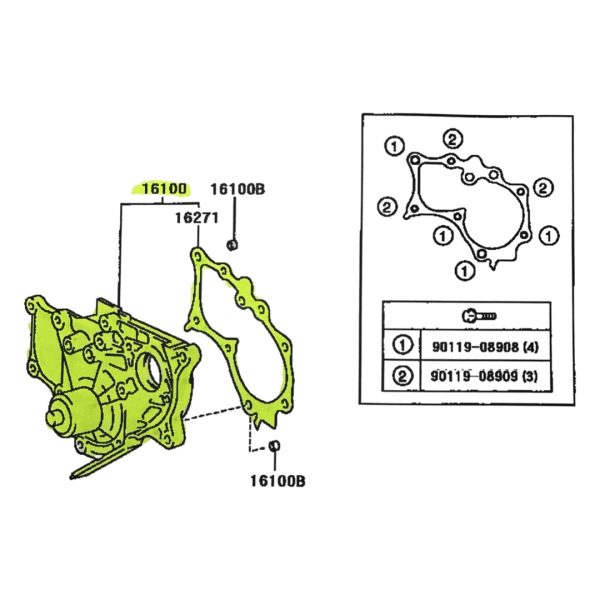 BOMBA AGUA COROLLA 2002-2008 DIESEL -RAV DIES-CORONA 1998-2003 1CD NPW Japon - Imagen 4