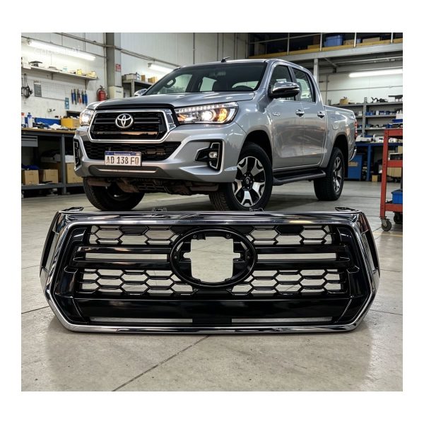 PARRILLA DE FRENTE HILUX 2018-2020 CROMADA COMPLETA *sin LOGO* FPI-Tailandia - Imagen 4