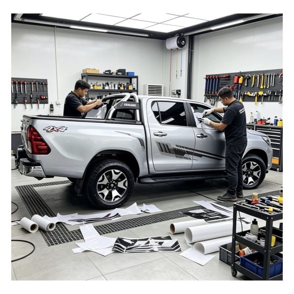 1_639184103280535542.jpg CALCO JUEGO DE FRANJAS TOYOTA HILUX 2016-2026 CABINA DOBLE - Imagen 1