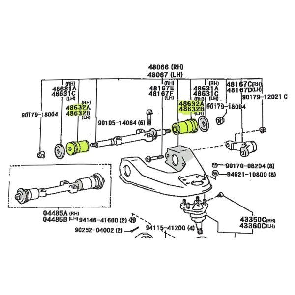 BUJE PARRILLA SUPERIOR HILUX 4X4 TODAS 1992-2004 4X2 2001-2004 CHICO Taiwan - Imagen 3
