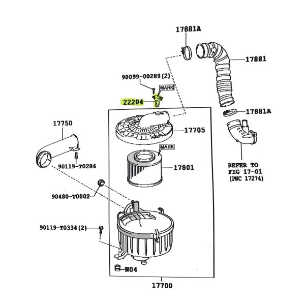 SENSOR FLUJO AIRE MAF  HILUX-SW4 1KD 2005-2015 2KD 2012-2015 DENSO - Imagen 5