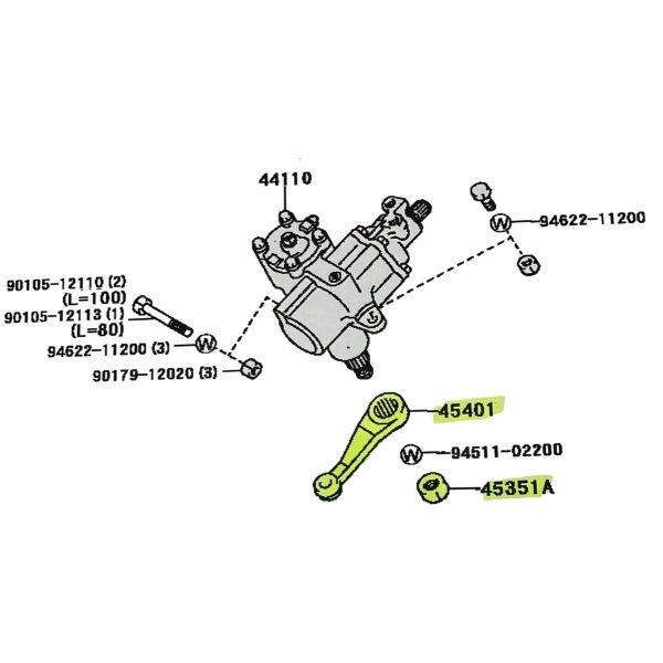 BRAZO PITMAN HILUX 2001-2004  4X2 - 4X4  3.0/5L 555 Japon - Imagen 5