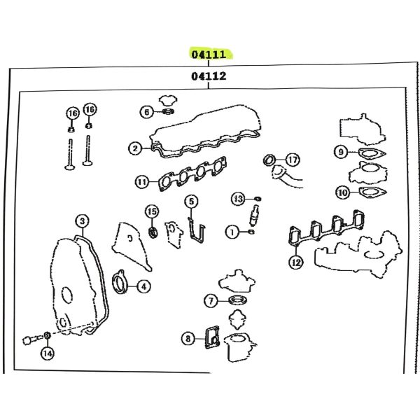 JUEGO DE JUNTAS MOTOR HILUX 2001-2004  *3.0-5L* TAIWAN - Imagen 3