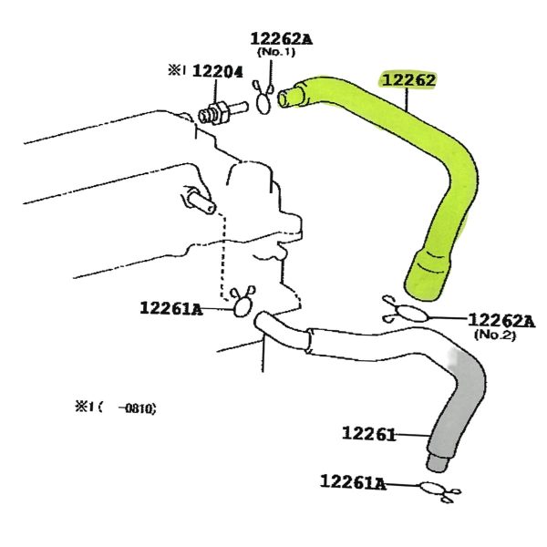 MANGUERA DE VENTEO / ADMISION COROLLA 2002-2005 1ZZFE *CHASIS*SPT - Imagen 3