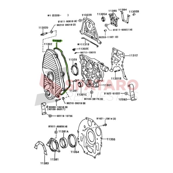 JUNTA DISTRIBUCION TAPA PLASTICA HILUX 1992-2004 3L-5L TAIWAN - Imagen 2