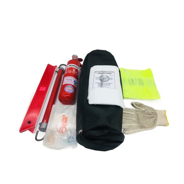 KIT REGLAMENTARIO DE AUXILIO /MATAFUEGO  VEHICULO 7 PIEZAS ALTERNATIVO - Imagen 1