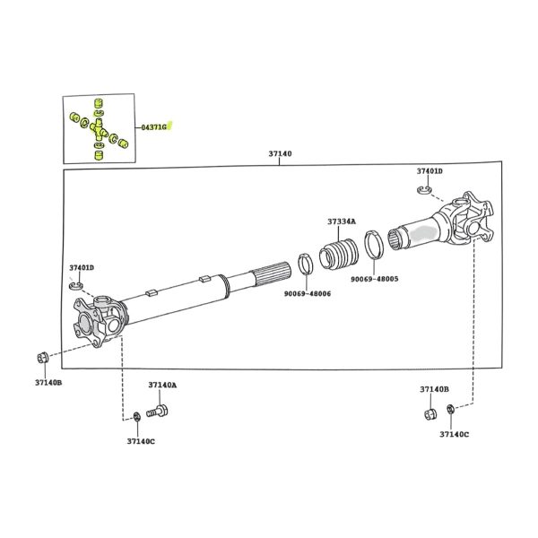 CRUCETA CARDAN DELANTERO HILUX-SW4 2005-2023 TRASERA HILUX 1992-2004 TOYAKO - Imagen 4