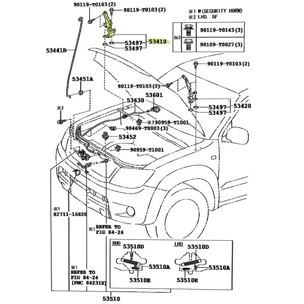 BISAGRA DE CAPOT HILUX-SW4 2005-2015 DERECHA VIGO ORIGINAL - Imagen 3